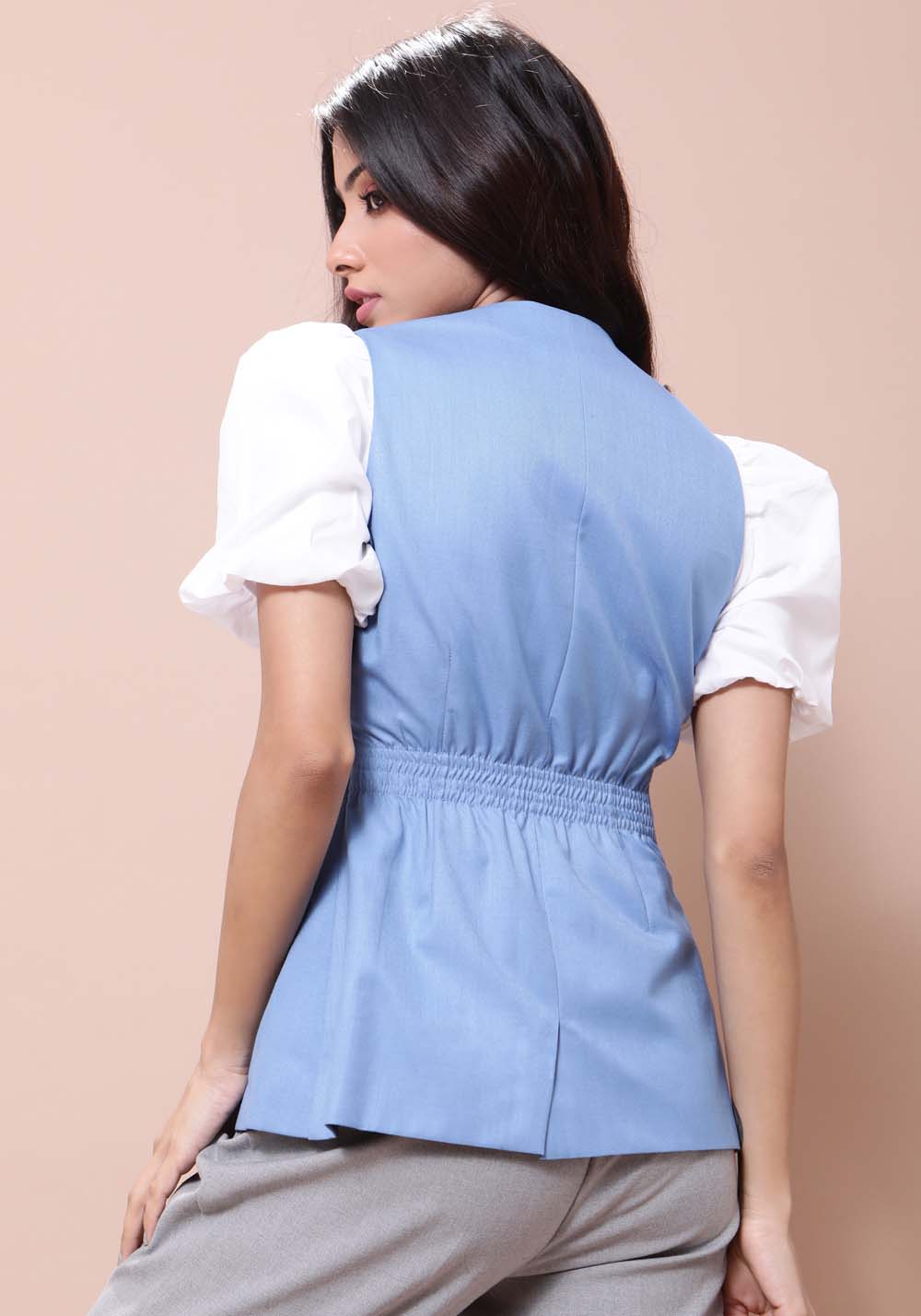 Zip Waistcoat- Blue