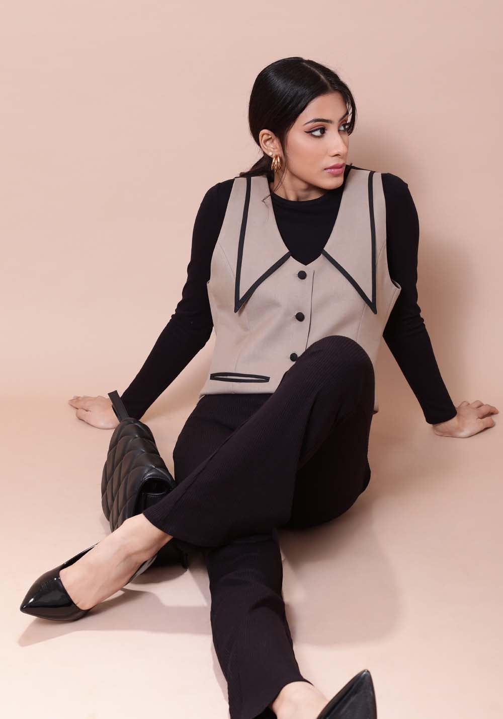 Women's Exaggerated Collar Waistcoat