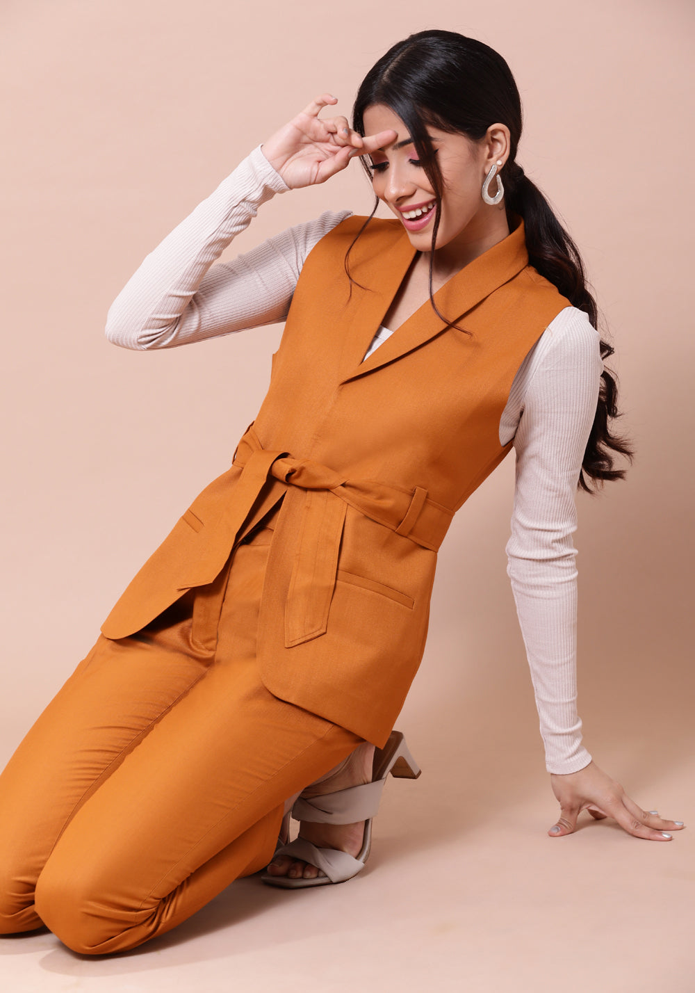 Tie- Up Waistcoat- Mustard