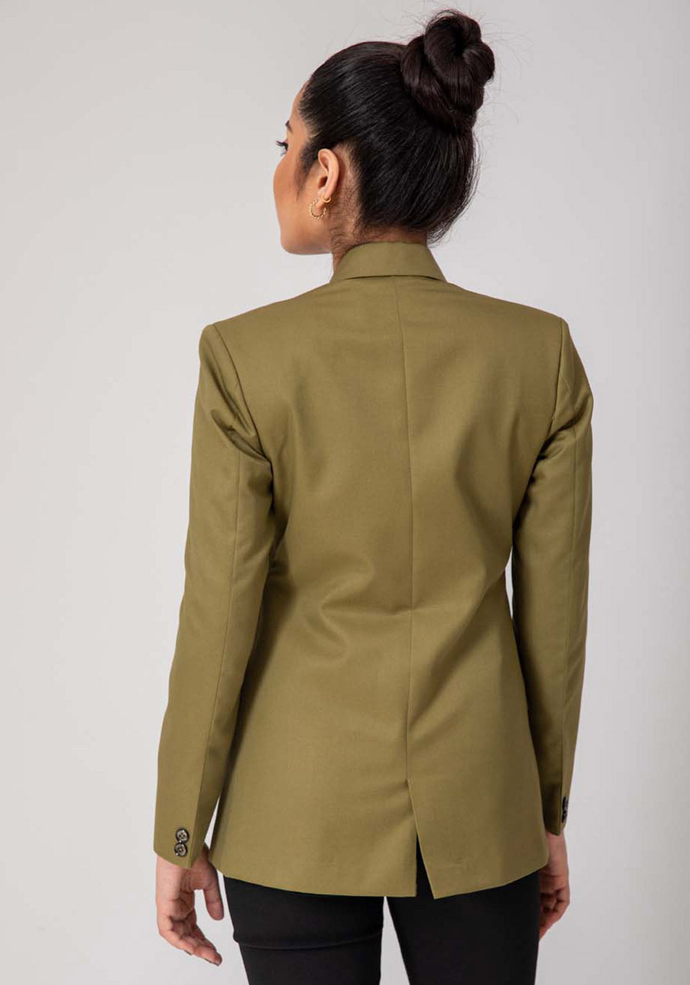 Double Breasted Blazer- Olive Green