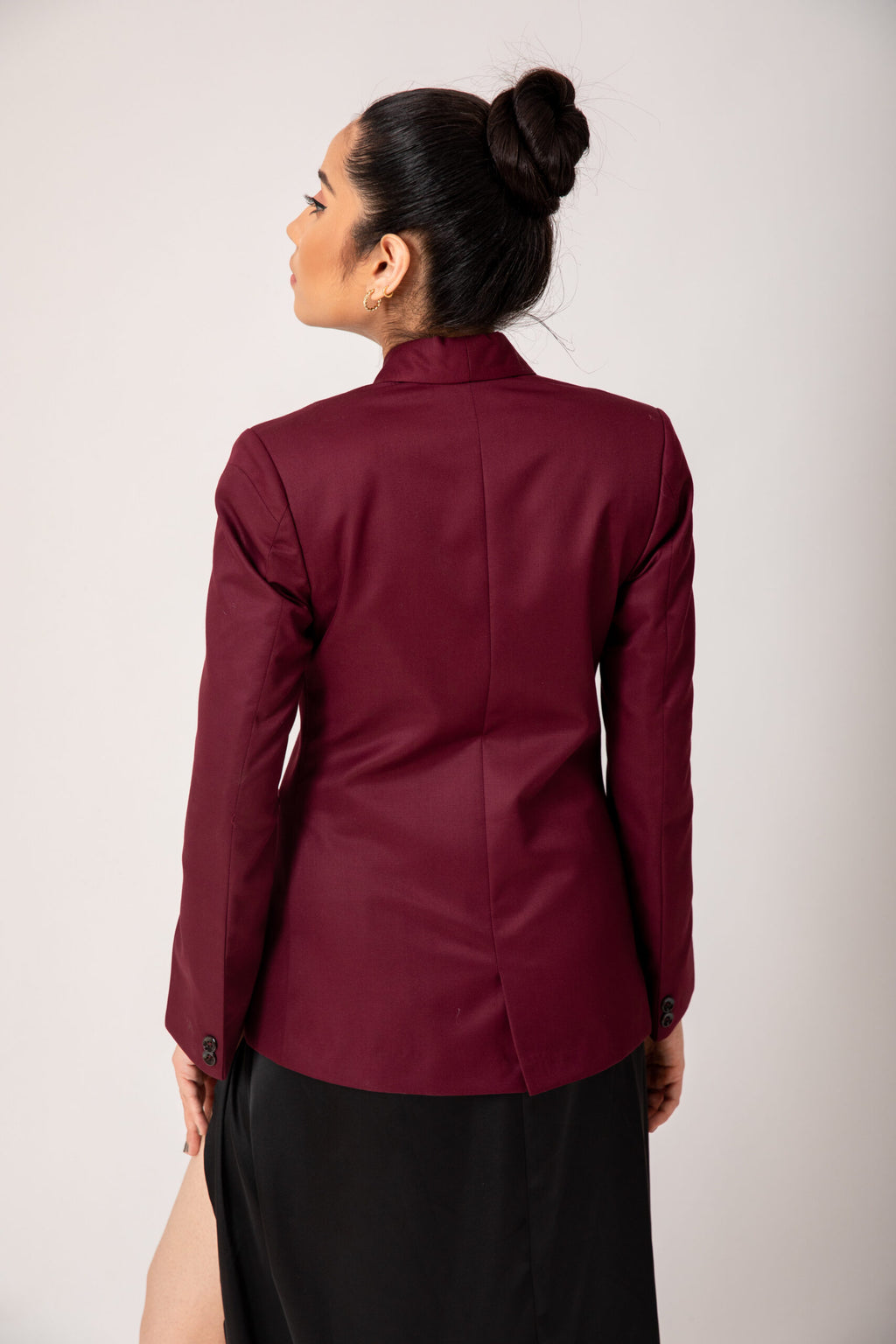 Asymmetrical Blazer- Wine