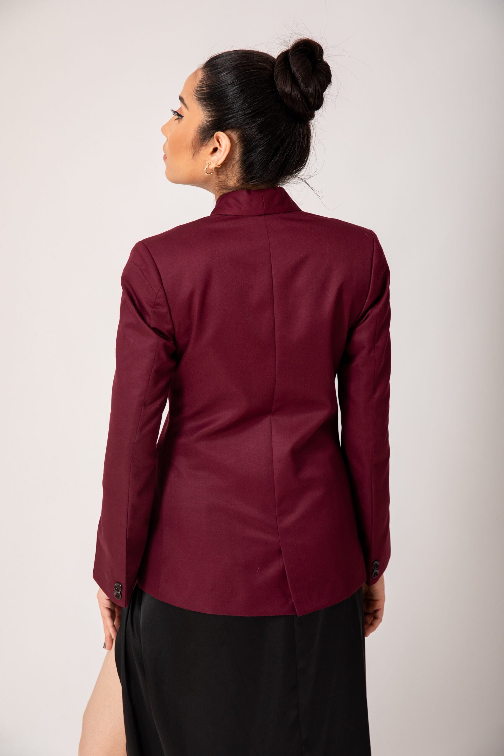 Asymmetrical Blazer- Wine