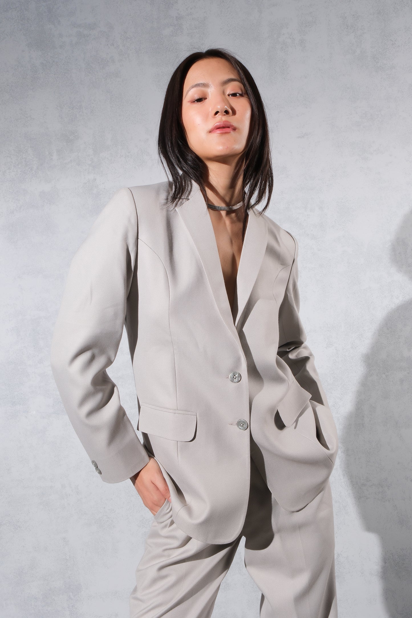 Women grey classic business suit