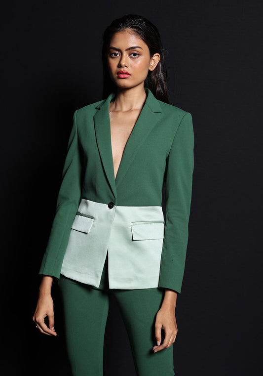 Horizontal half and half suit