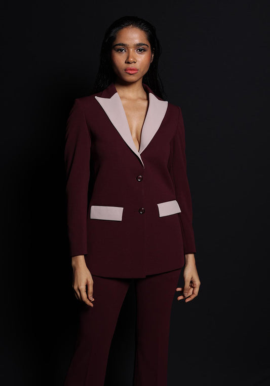 Blazer set with patchwork
