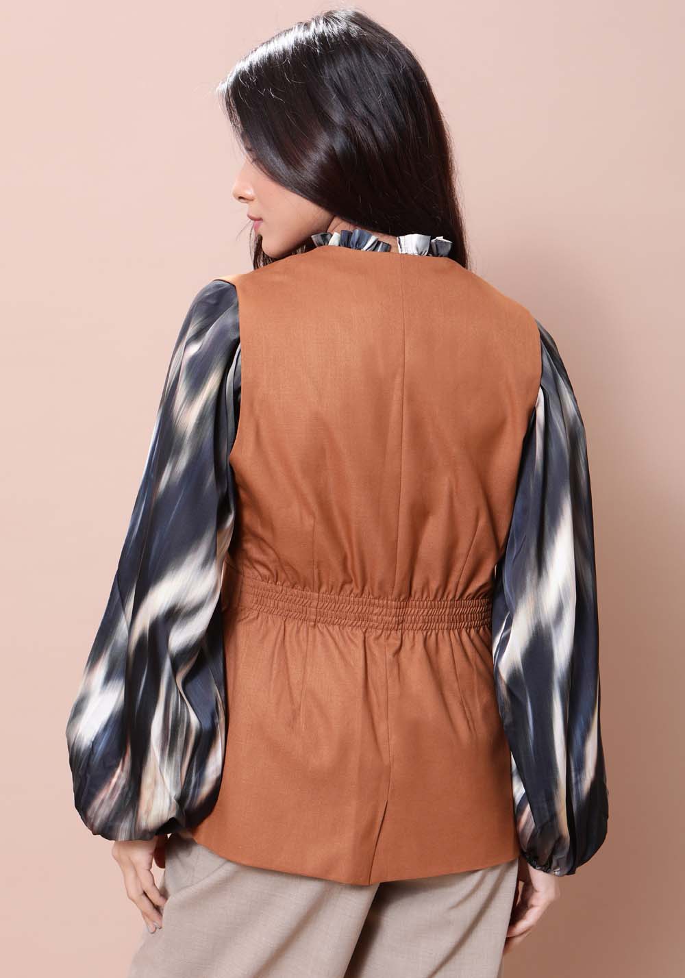 Zip Waistcoat- Brown