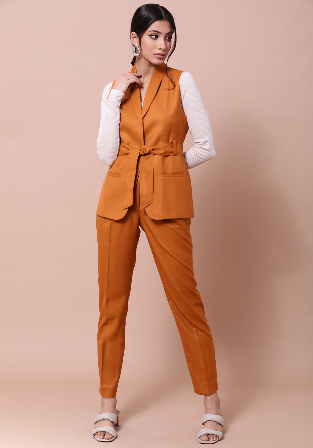 Tie- Up Waistcoat- Mustard