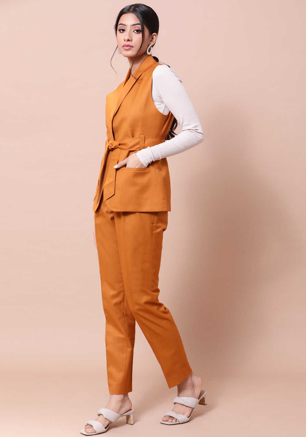 Tie- Up Waistcoat- Mustard