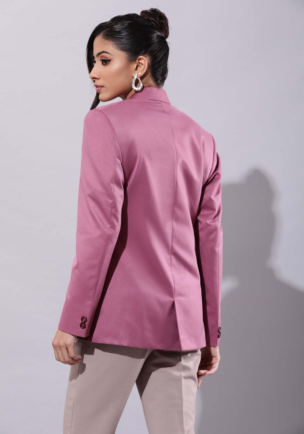 Single-Buttoned Blazer- Mauve
