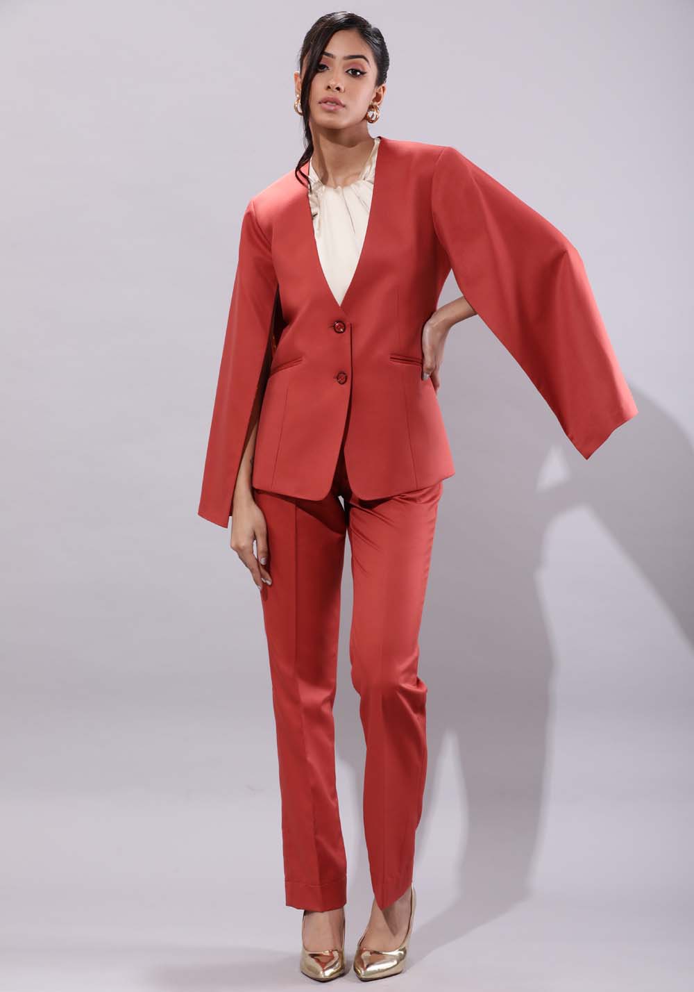 Cape Business Suit- Orange
