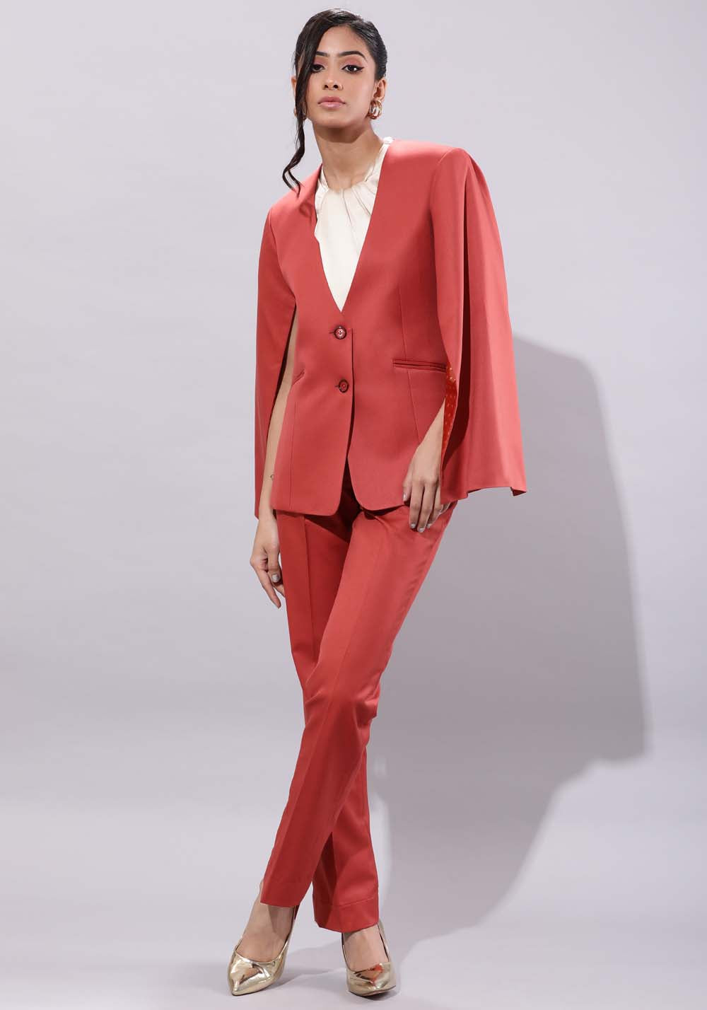 Cape Business Suit- Orange