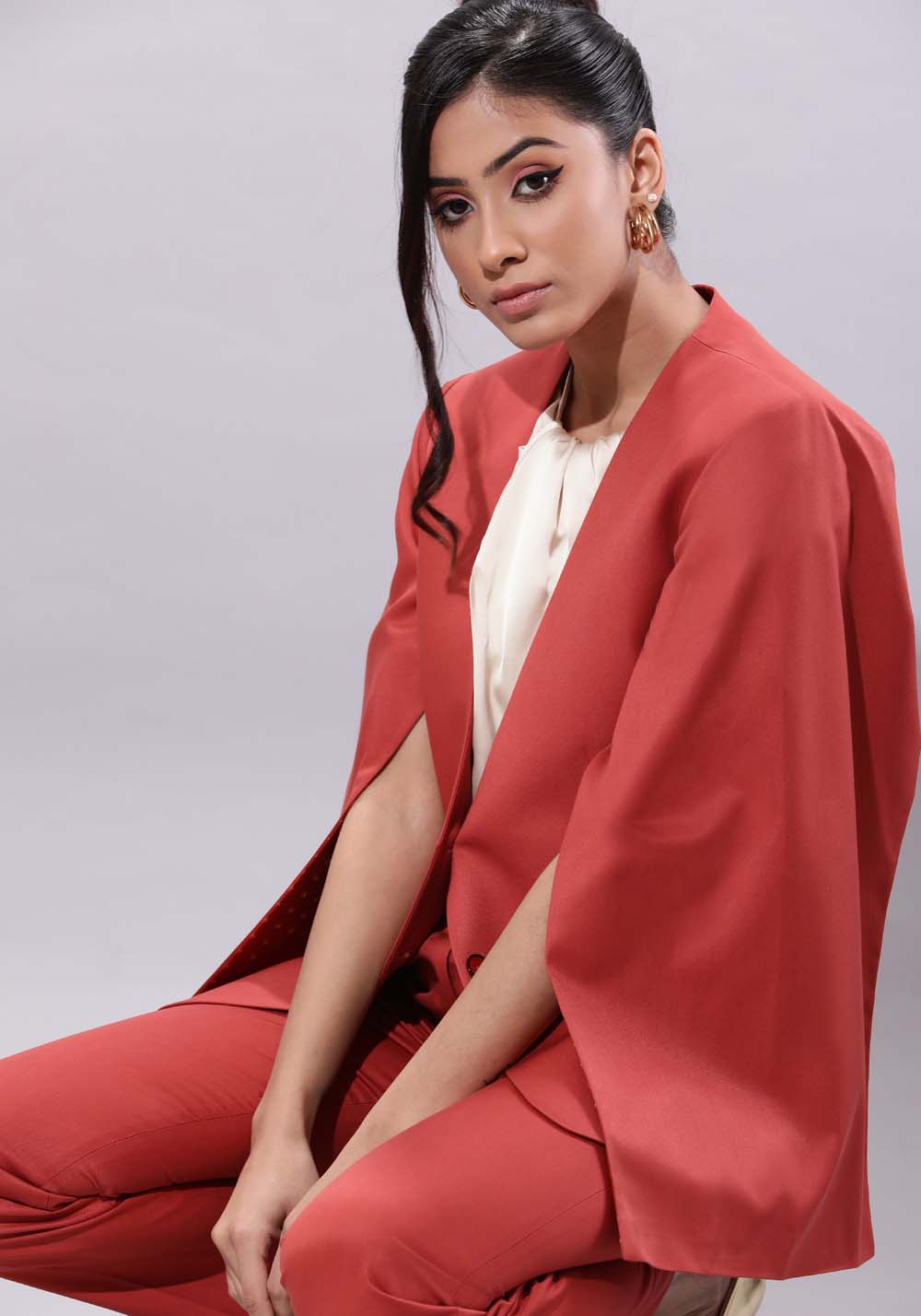 Cape Business Suit- Orange