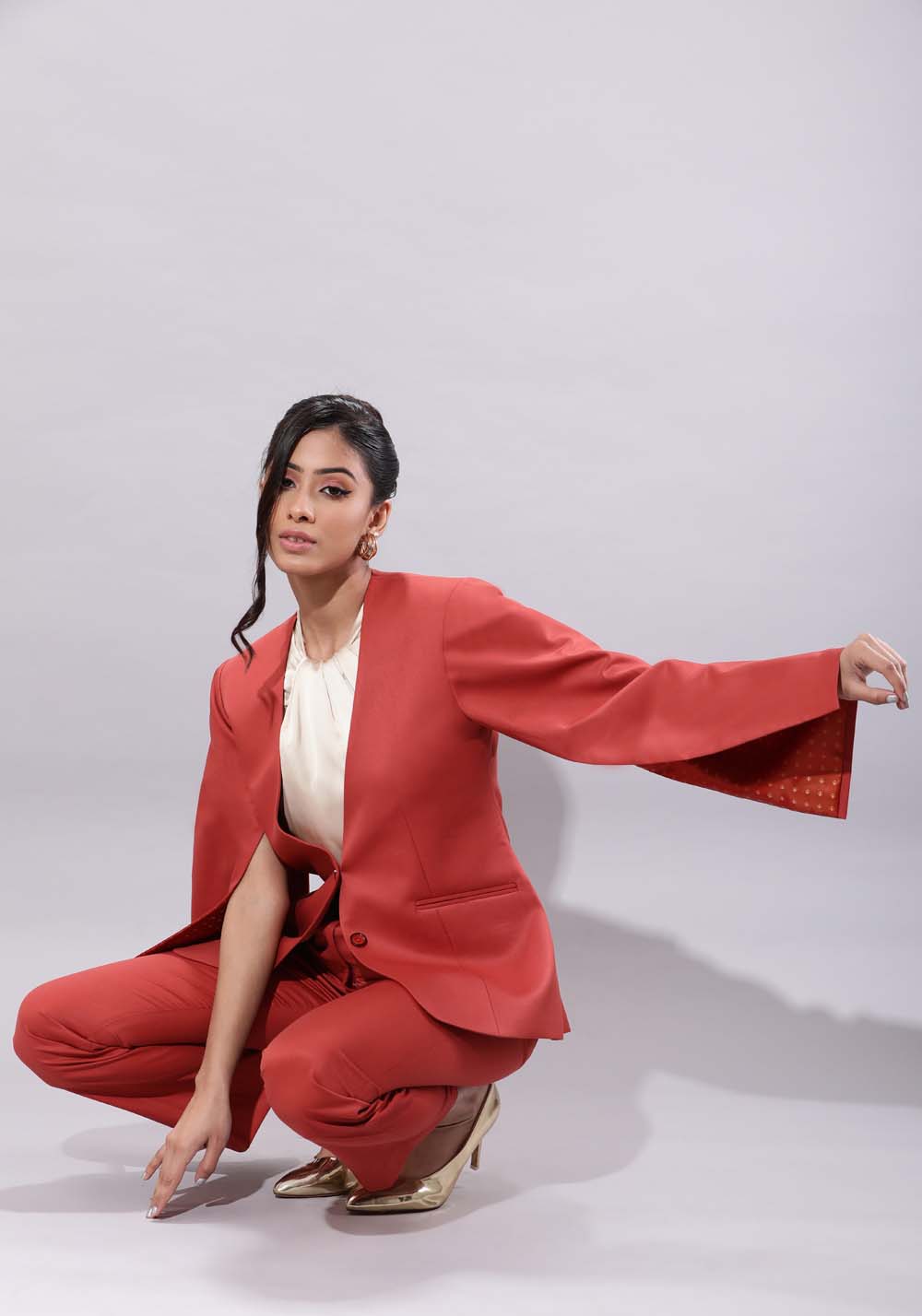 Cape Business Suit- Orange
