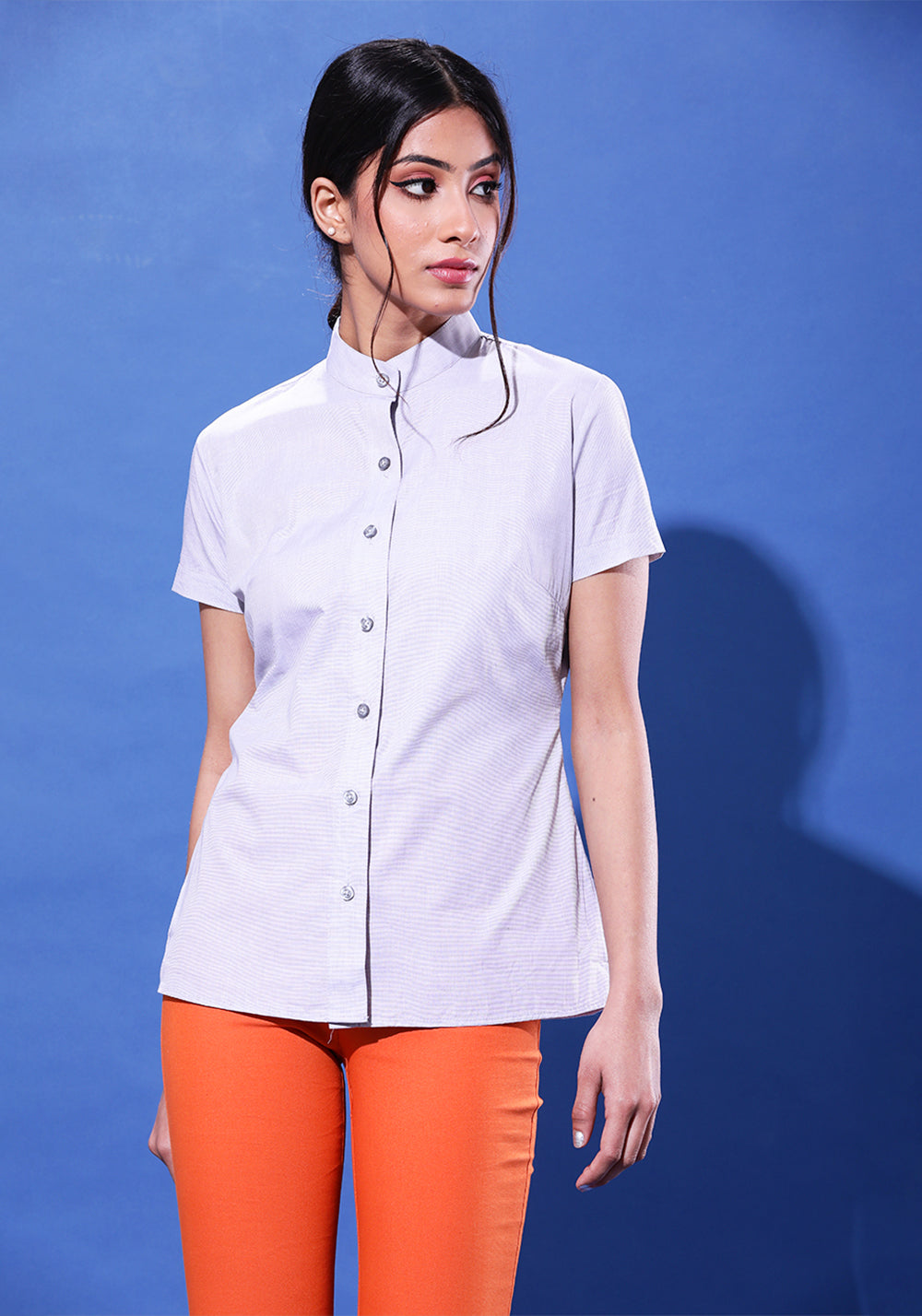 Half- Sleeved Formal Shirt- Grey
