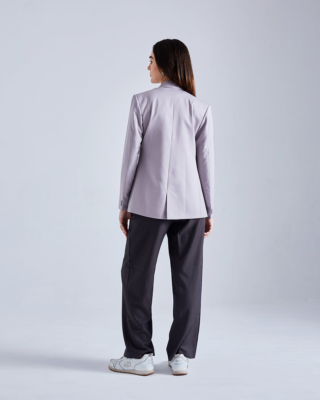 Single-Buttoned Blazer- Grey
