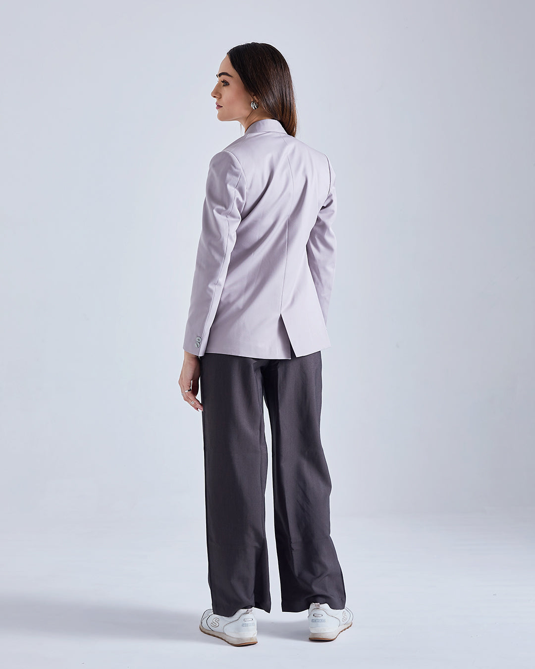 Single-Buttoned Blazer- Grey