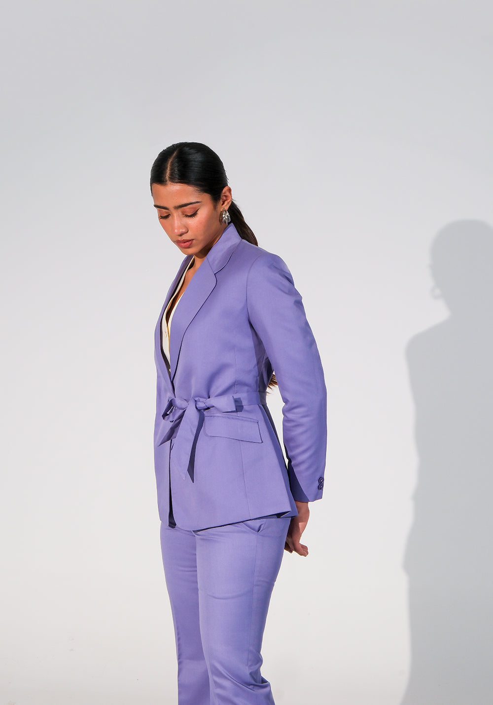 Women's  lilac tie-up business suit