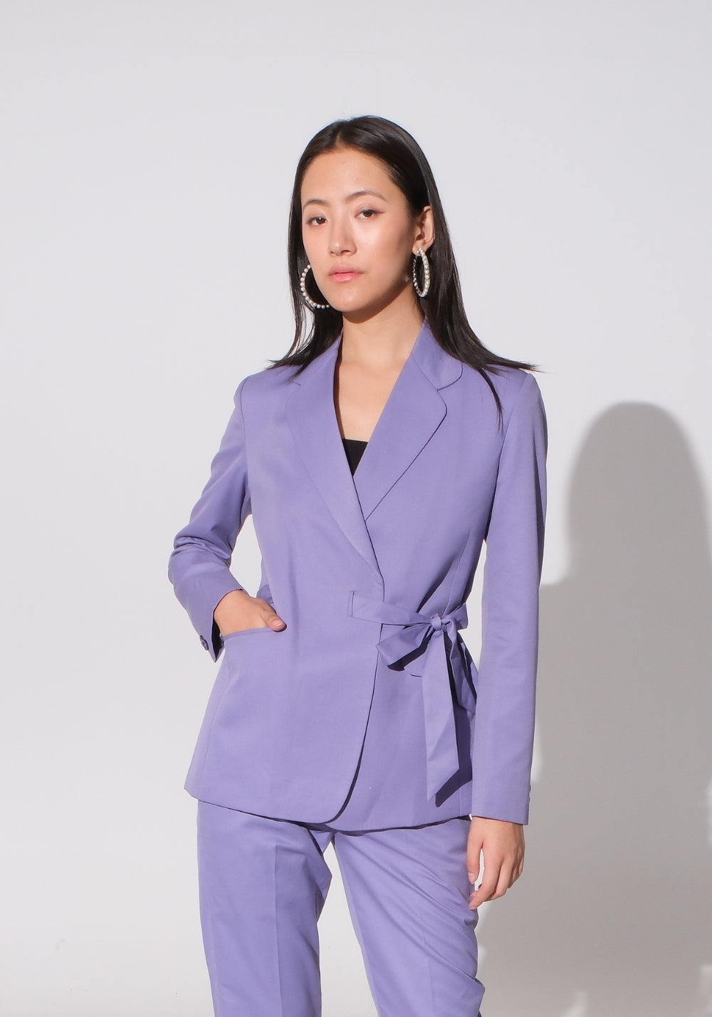 Tie-Up Blazer- Lilac