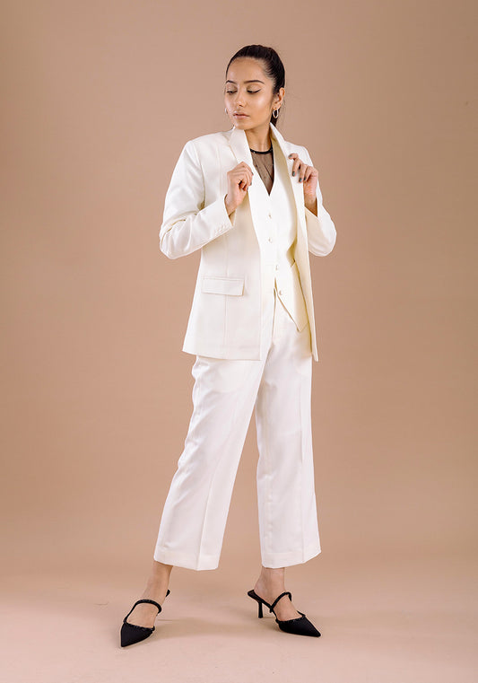 Open Blazer- White